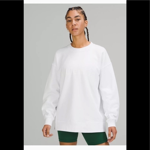 Lululemon Perfectly Oversized Crew Color White Size 8 - Picture 1 of 8